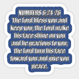 Numbers 6:24-26 Bible Verses KJV Text Sticker